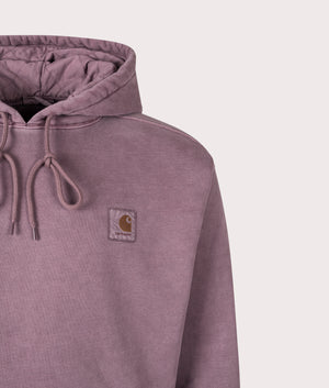Carhartt WIP Oversized Hooded Vista Sweatshirt from in Phlox at EQVVS Menswear. Detail shot.