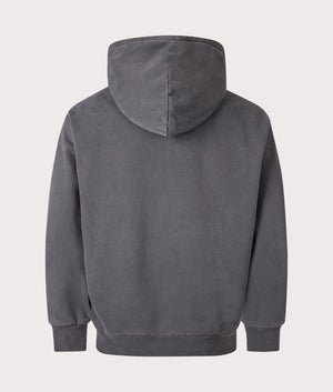 Carhartt WIP The Hooded Vista Sweatshirt in Black at EQVVS Menswear. Back shot.