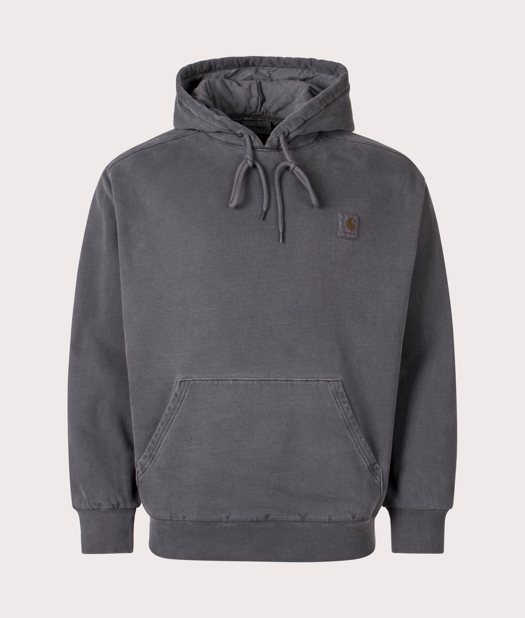 Carhartt WIP The Hooded Vista Sweatshirt in Black at EQVVS Menswear. Front shot.