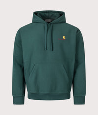 Relaxed Fit American Script Hoodie: 05AXX Dark Fir 