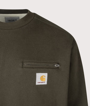 Oversized Detroit Sweatshirt in Olive | Carhartt WIP | EQVVS | Front detail shot 