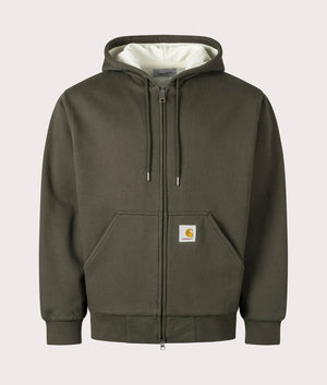 Oversized Active Sweat Jacket by Carhartt WIP in Olive. Shot by EQVVS> Front shot.