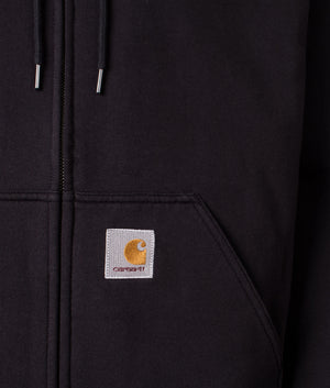 Oversized Active Sweat Jacket in Black | Carhartt WIP | EQVVS | Front detail shot 