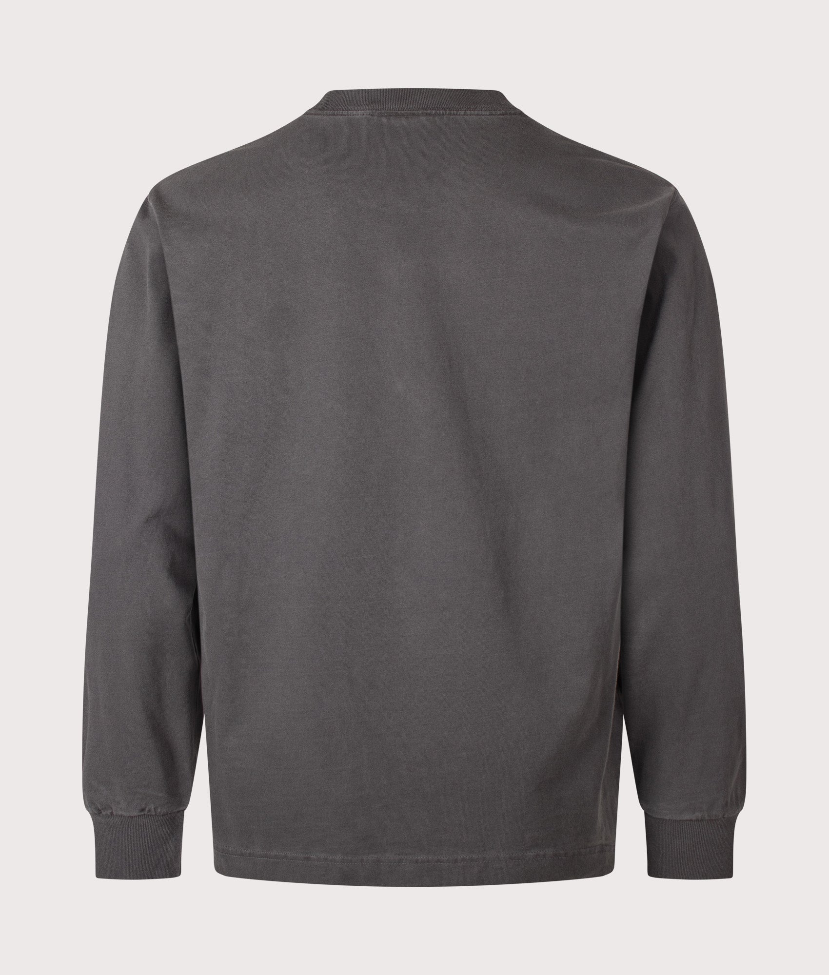 Carhartt WIP Loose Fit Vista Long Sleeve T-Shirt in Black at EQVVS Menswear. Back shot.