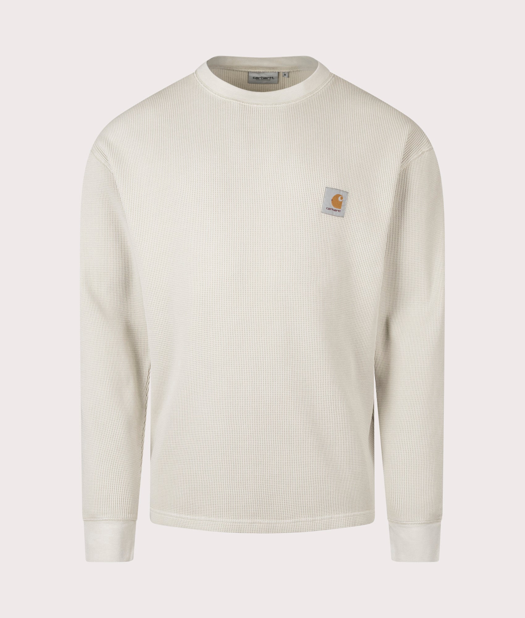 Carhartt WIP Long Sleeve Vista Waffle T-Shirt in Fleur De Sel at EQVVS Menswear. Front shot.