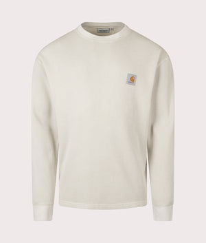 Carhartt WIP Long Sleeve Vista Waffle T-Shirt in Fleur De Sel at EQVVS Menswear. Front shot.