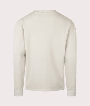 Carhartt WIP Long Sleeve Vista Waffle T-Shirt in Fleur De Sel at EQVVS Menswear. Back shot.