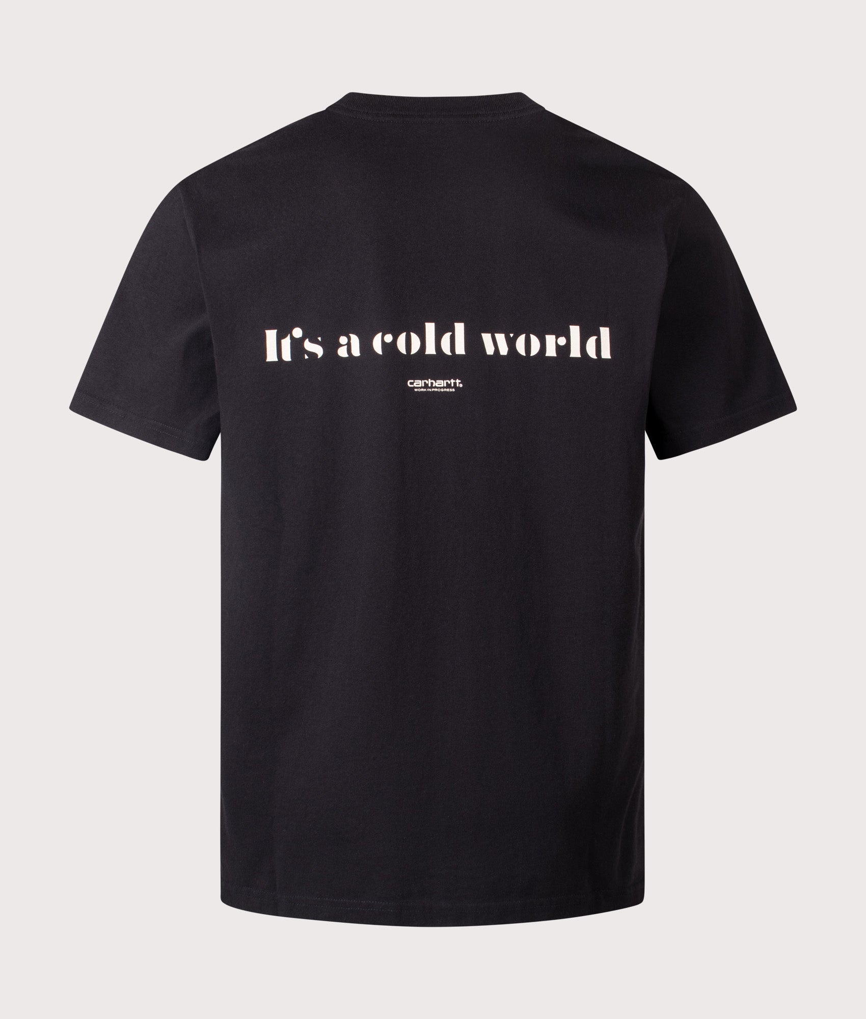 Relaxed Fit Cold World T-Shirt in Black | 100% Cotton | Carhartt WIP | EQVVS | Back shot 