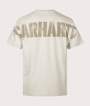 Carhartt WIP Relaxed Fit RGGD T-Shirt in Fleur De Sel at EQVVS Menswear. Back detail shot.
