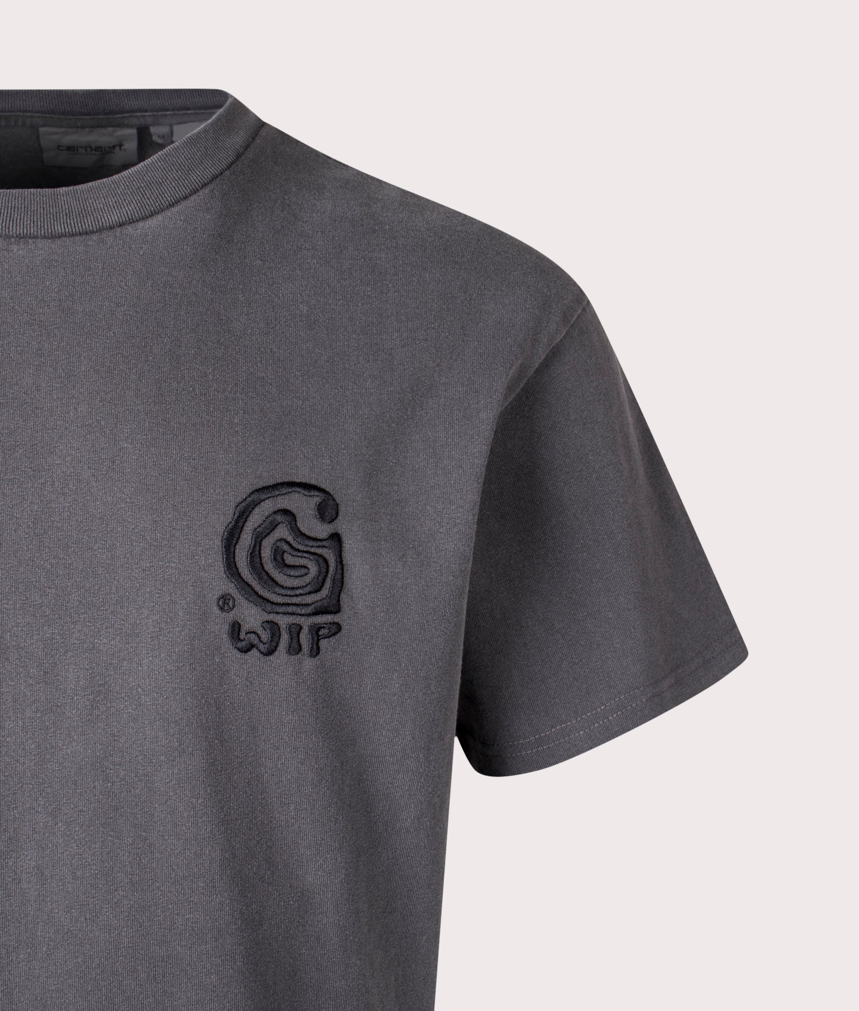Carhartt WIP Helix Redux T-Shirt in Black at EQVVS Menswear. Detail shot.