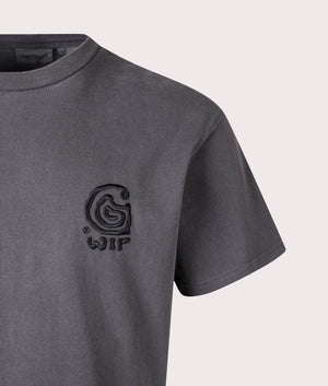 Carhartt WIP Helix Redux T-Shirt in Black at EQVVS Menswear. Detail shot.