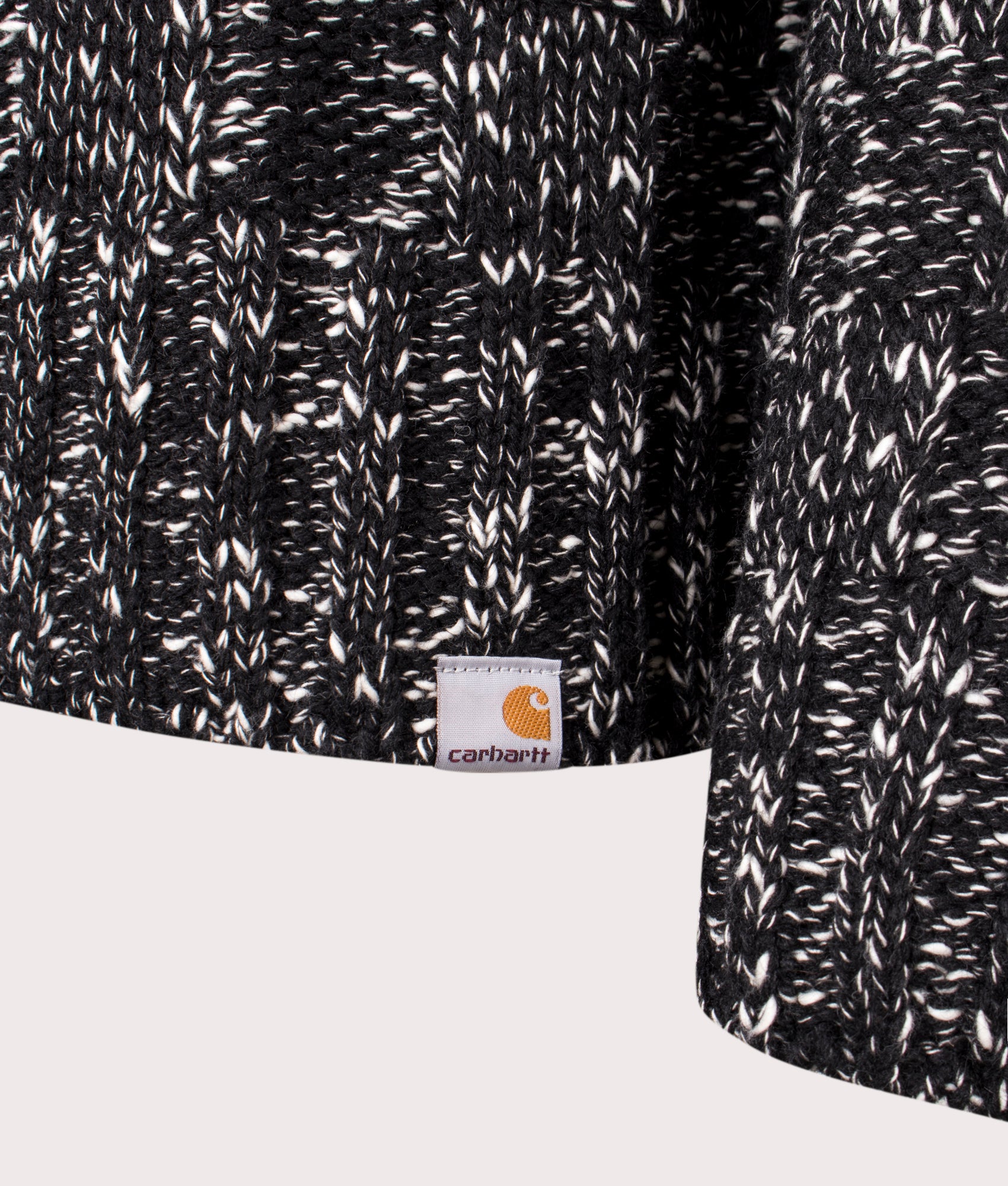 Kyloe Jumper in Black Heather | Carhartt WIP | EQVVS | Front detail shot 