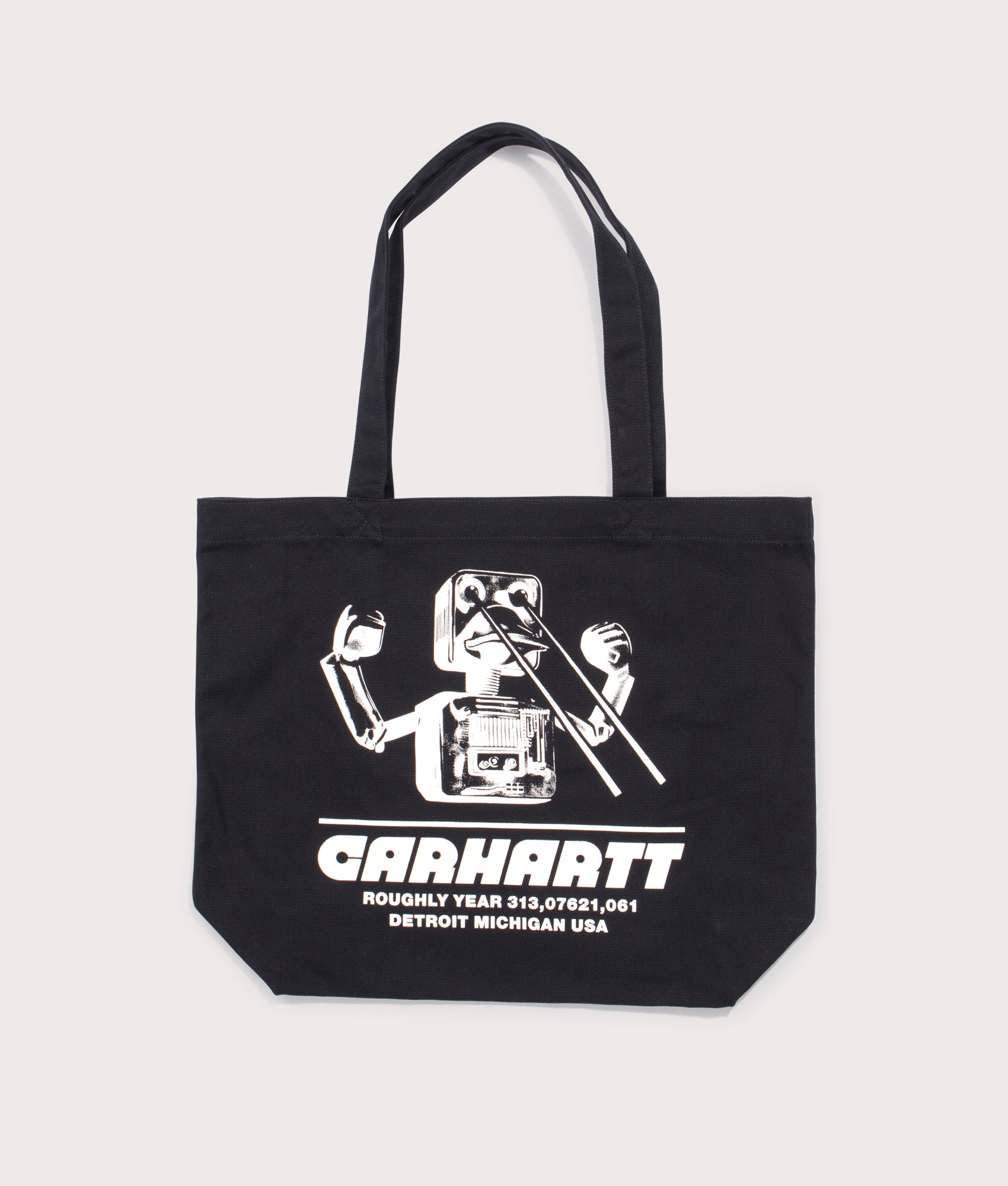 Canvas Graphic Tote Bag in Wiptopia Print/Black | Carhartt WIP | EQVVS | Front shot 