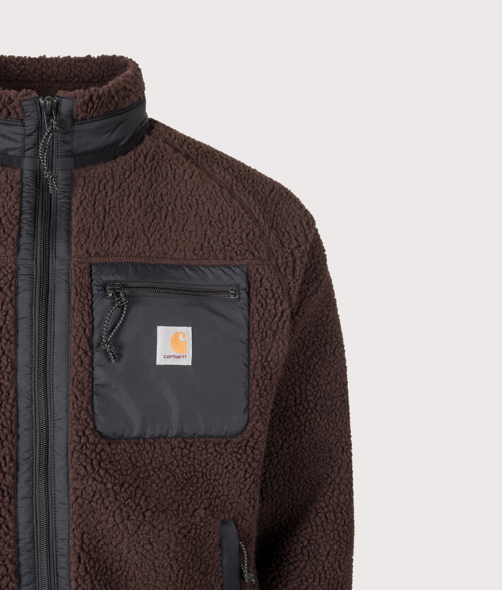 Carhartt WIP Regular Fit Prentis Liner in Palisander and Black at EQVVS Menswear. Detail shot.