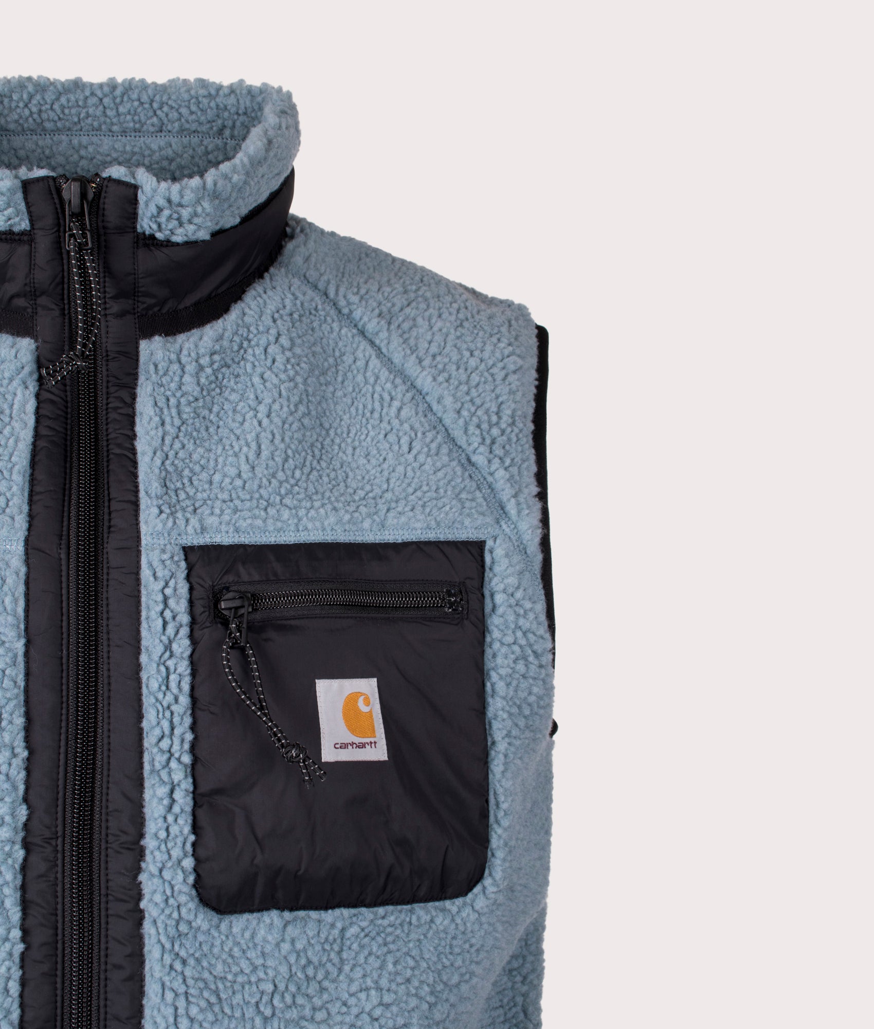 Prentis Vest Liner by Carhartt WIP in Citadel/Black. Shot by EQVVS. Detail shot.