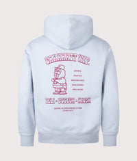 Oversized Sandwich Hoodie: 36BXX Blue Fog/Red 