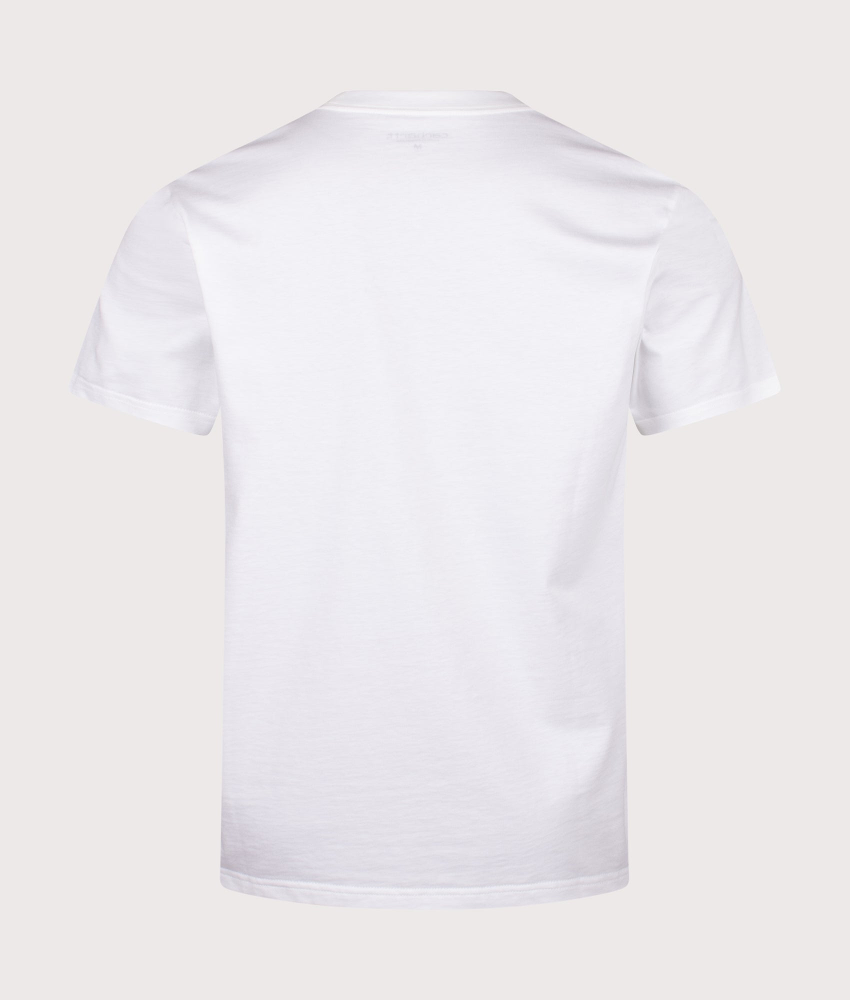 Carhartt WIP Script T-Shirt in White and Black at EQVVS Menswear. Back shot.