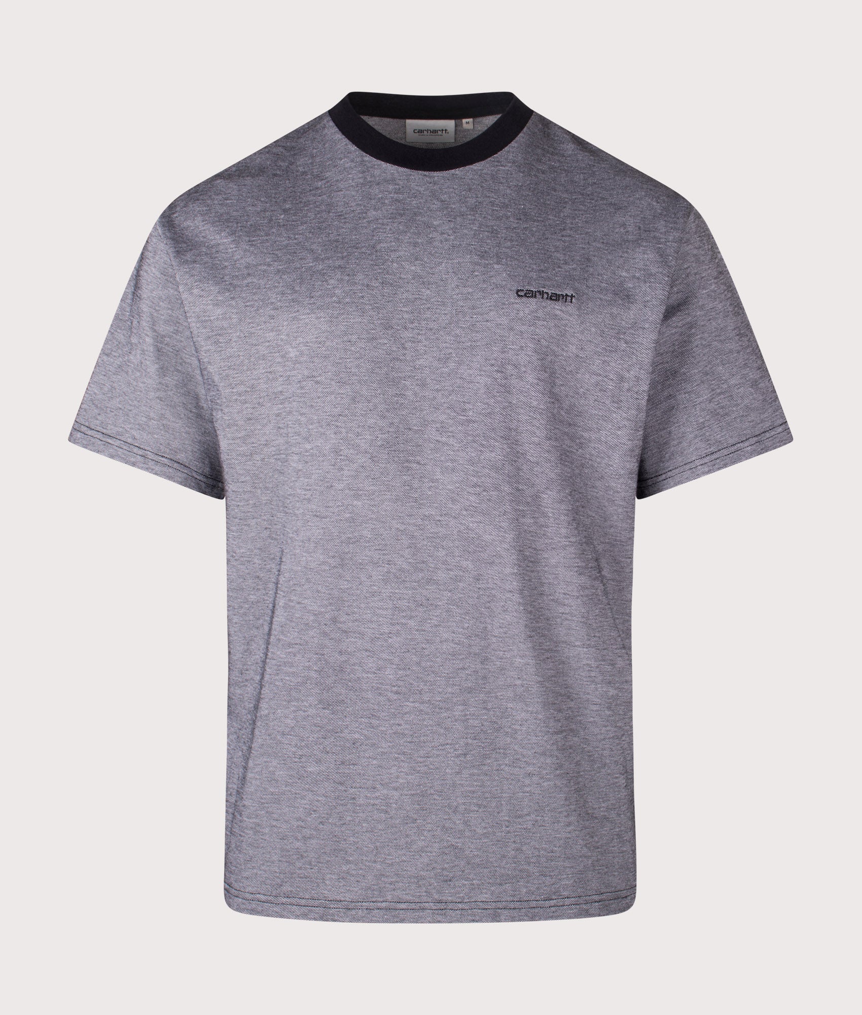 Relaxed Fit Piqué T-Shirt in Black/White/Black | 100% Cotton | Carhartt WIP | EQVVS | Front shot 