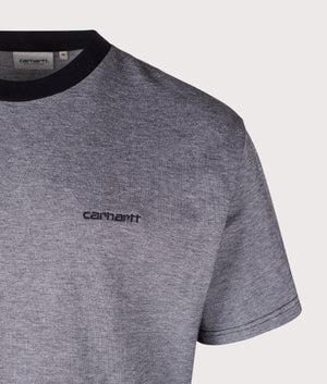Relaxed Fit Piqué T-Shirt in Black/White/Black | 100% Cotton | Carhartt WIP | EQVVS | Front detail shot 