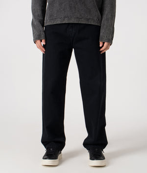 Relaxed Fit Aaron Pants in 01LF  Blue. 100% Cotton  | Carhartt WIP | Shot at EQVVS | Front shot 