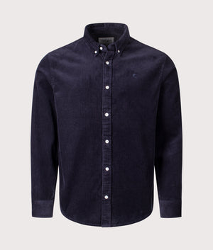 Relaxed Fit Madison Cord Shirt in Dark Navy | 100% Cotton | Carhartt WIP | EQVVS | Front shot 
