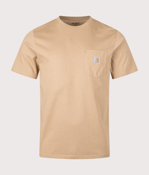 Relaxed Fit Pocket T-Shirt in Peanut. 100% Cotton | Carhartt WIP | EQVVS | Front shot 