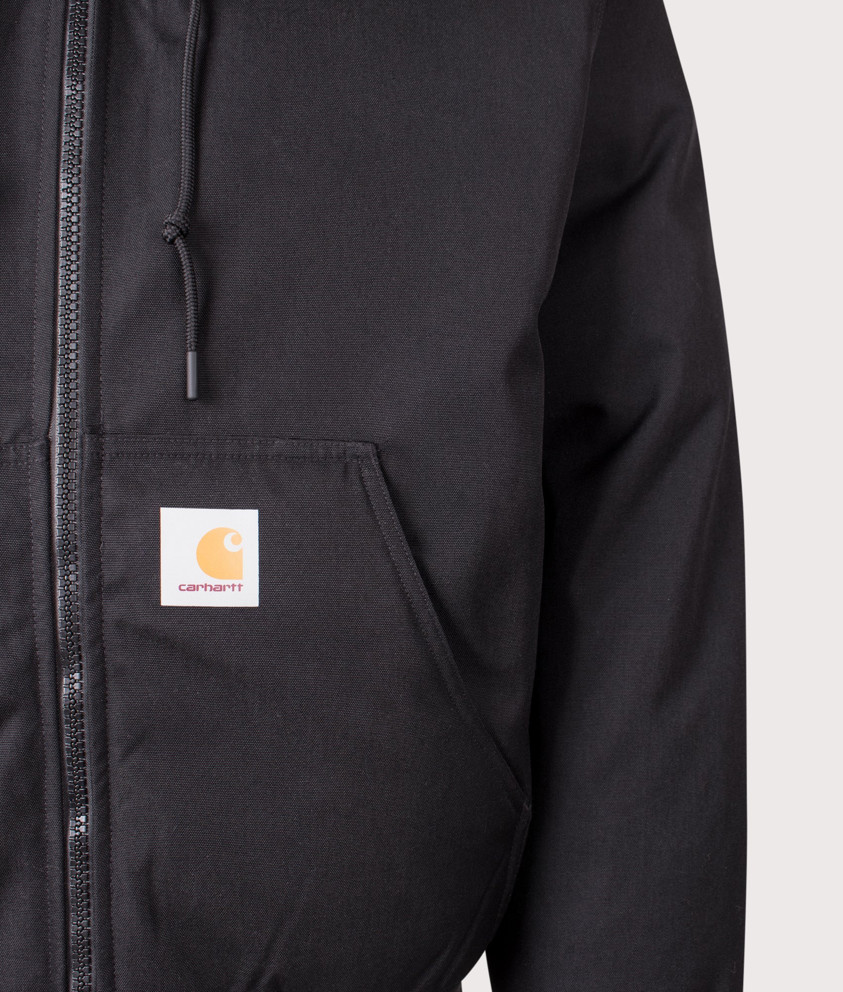 OG Active Cold Jacket in Black | Carhartt WIP | EQVVS | Front detail shot 