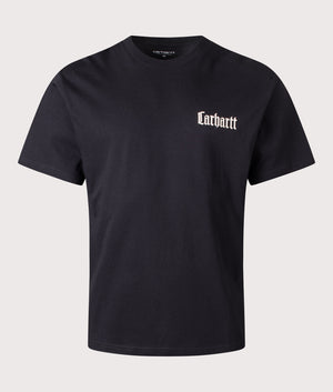 Relaxed Fit Schooling T-Shirt in Black. 100% Cotton | Carhartt WIP | EQVVS | Front shot 