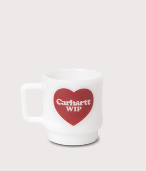 Heart Glass Mug in White | Carhartt WIP | EQVVS | Front shot 