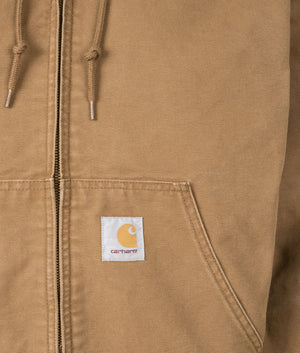 Relaxed Fit OG Active Jacket in Hamilton Brown. 100% Cotton | Carhartt WIP | EQVVS | Front detail shot 
