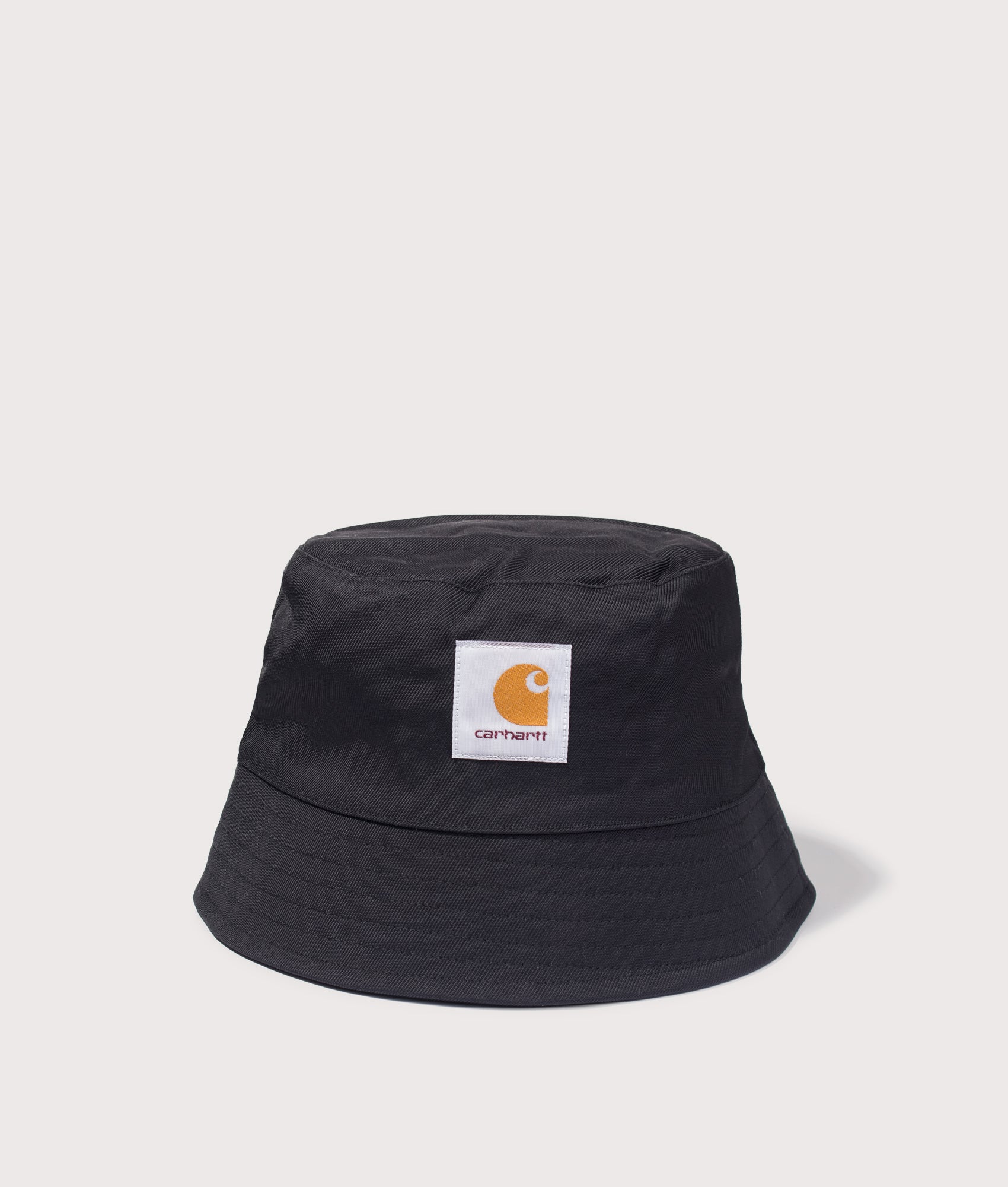 Carhartt WIP Leroy Bucket Hat in Black at EQVVS Menswear. Front shot.