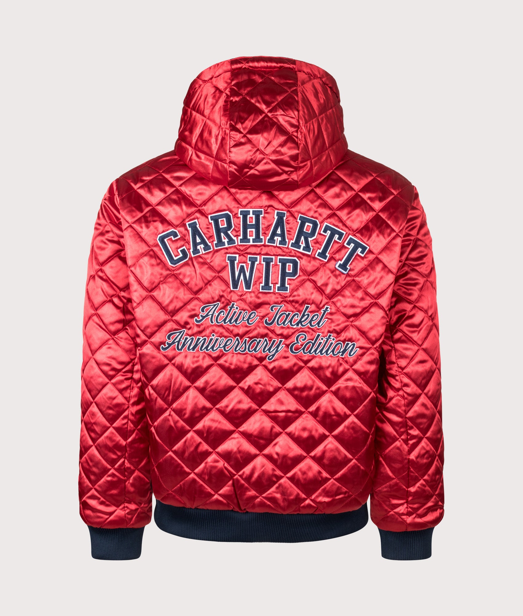 Carhartt WIP 50 Years Anniversary OG Active Denim Reversible Jacket in Blue/USA Red at EQVVS Menswear. Side B Back shot.