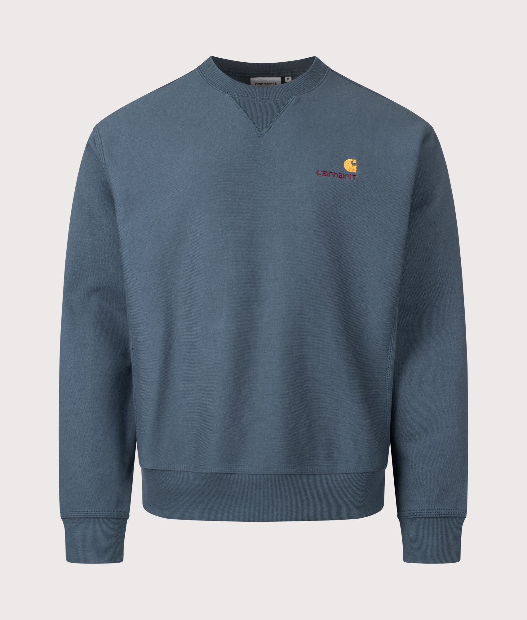 Relaxed Fit American Script Sweatshirt in Office Blue | Carhartt WIP | EQVVS | Front shot 