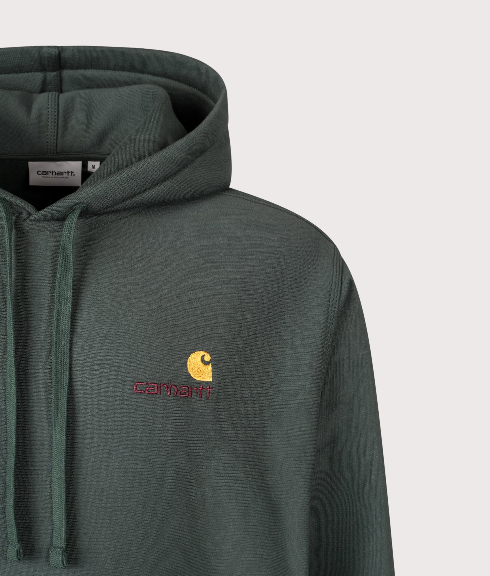 Relaxed Fit Quarter Zip American Script Sweatshirt in Palisander | Carhartt WIP | EQVVS | Front detail shot 