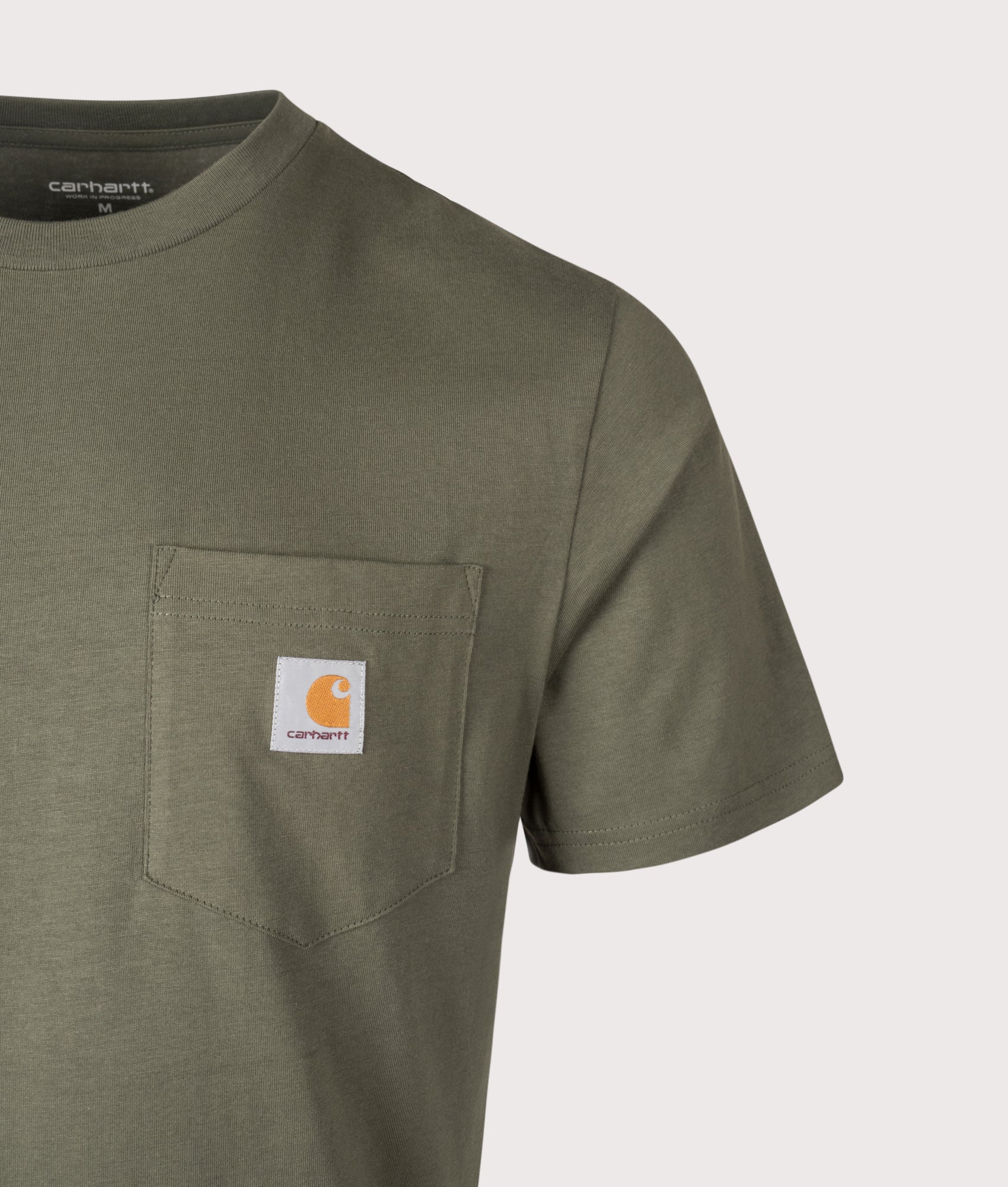 Pocket T-Shirt in Leaf | 100% Cotton | Carhartt WIP | EQVVS | Front detail shot 