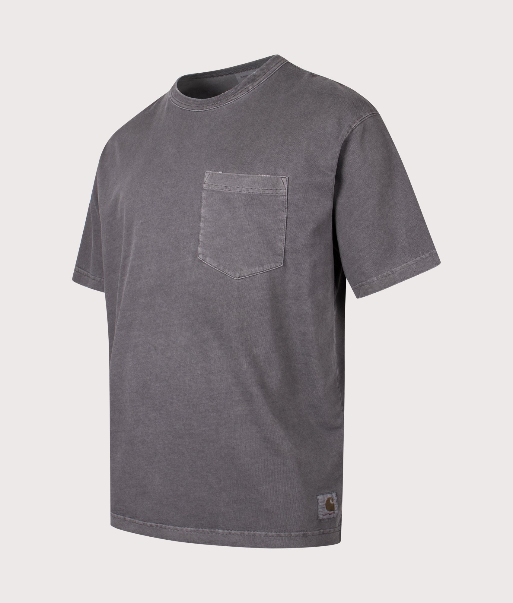 Carhartt WIP Loose Fit Torion Pocket T-Shirt in Black at EQVVS Menswear shot. Angled front shot.