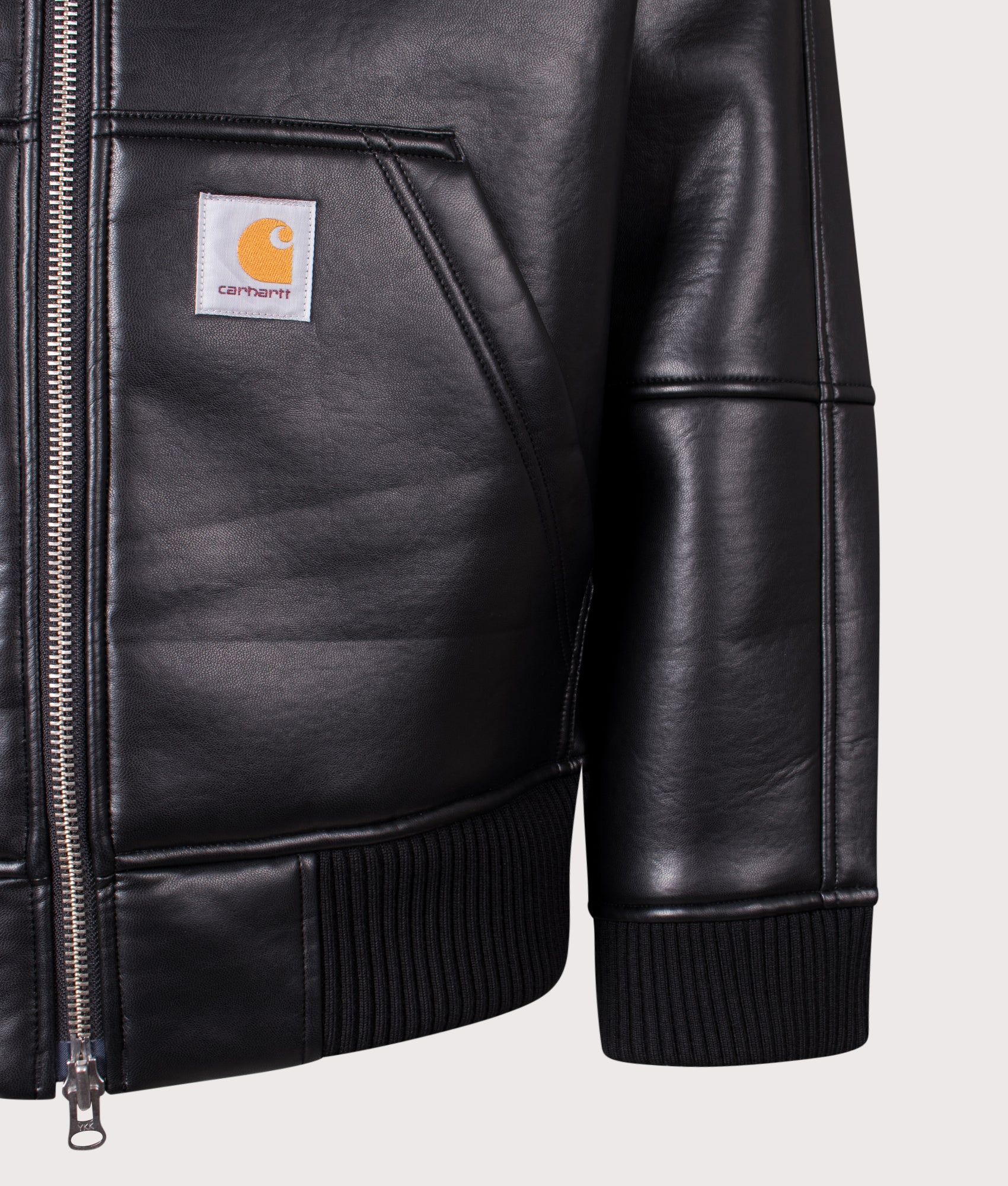 Shepton Jacket in Black/Natural | Carhartt WIP | EQVVS | Front detail shot 2
