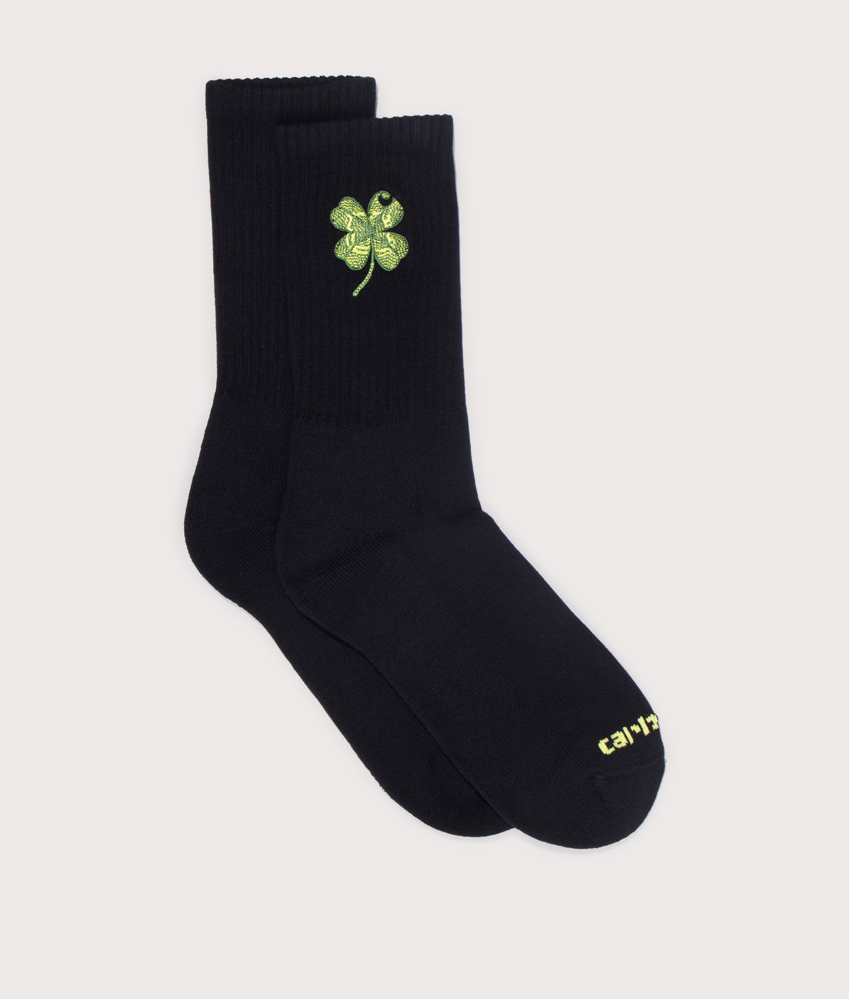 Clover Socks in Black | Carhartt WIP | EQVVS | Side shot 