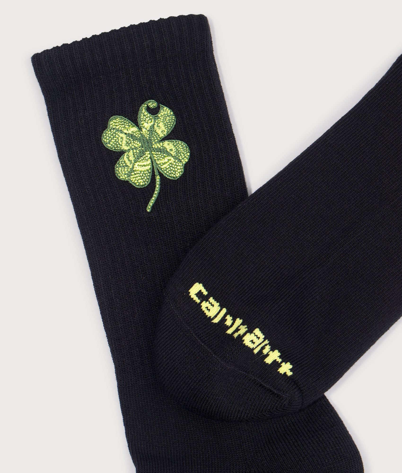 Clover Socks in Black | Carhartt WIP | EQVVS | Detail shot 