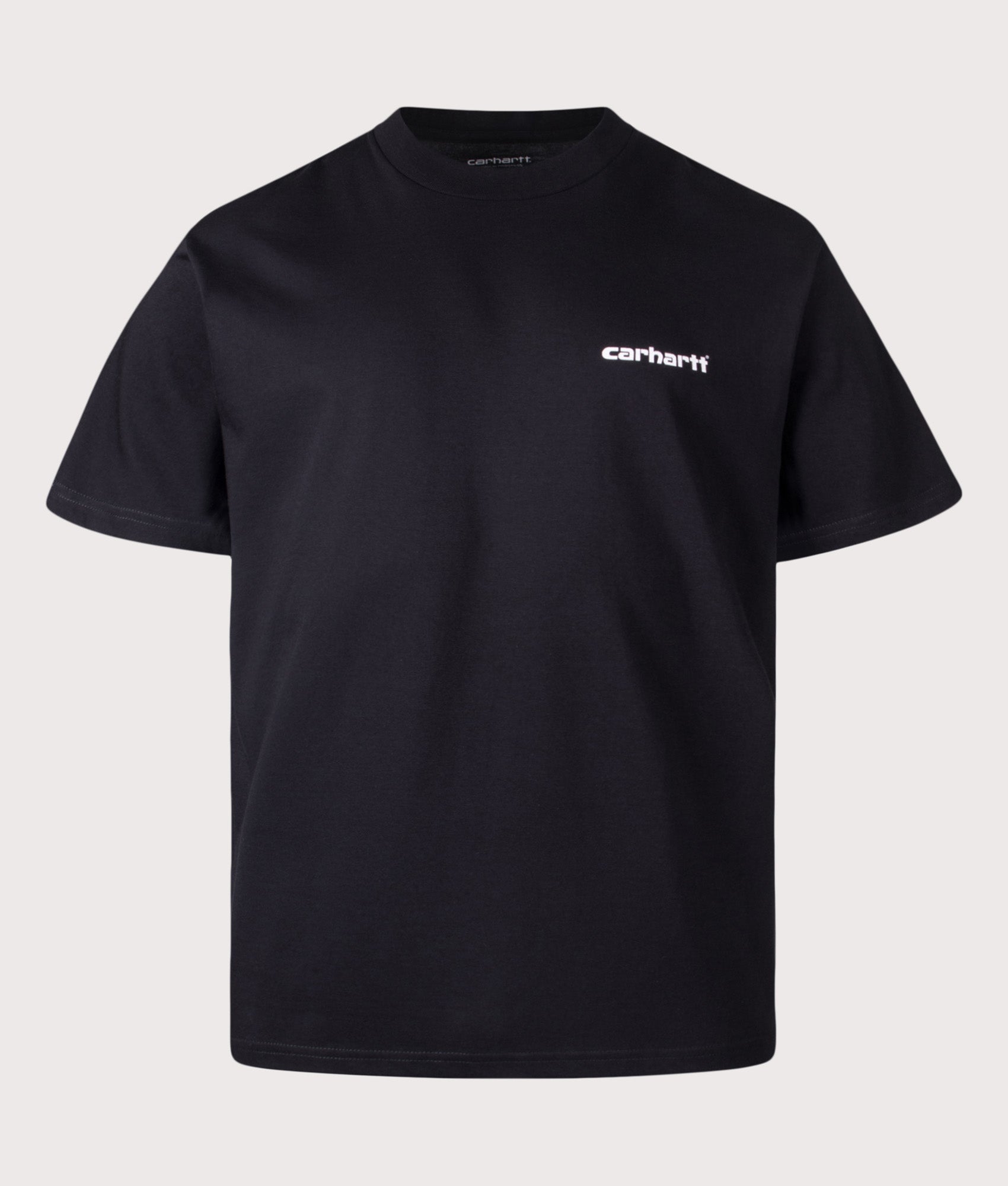 Carhartt WIP Loose Fit Archive Lines T-Shirt in Black at EQVVS Menswear. Front shot.