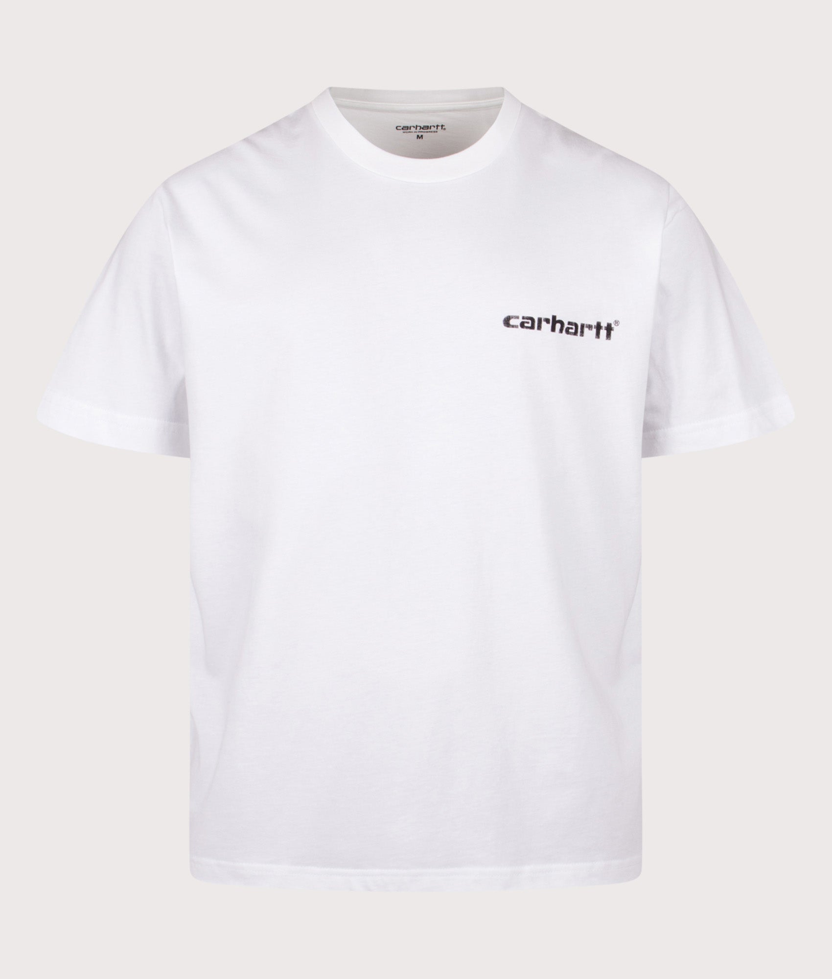 Carhartt WIP Loose Fit Caps T-Shirt in White at EQVVS Menswear. Front shot.