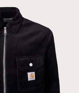 Reynold Overshirt by Carhartt WIP in Black. Shot by EQVVS. Detail shot.