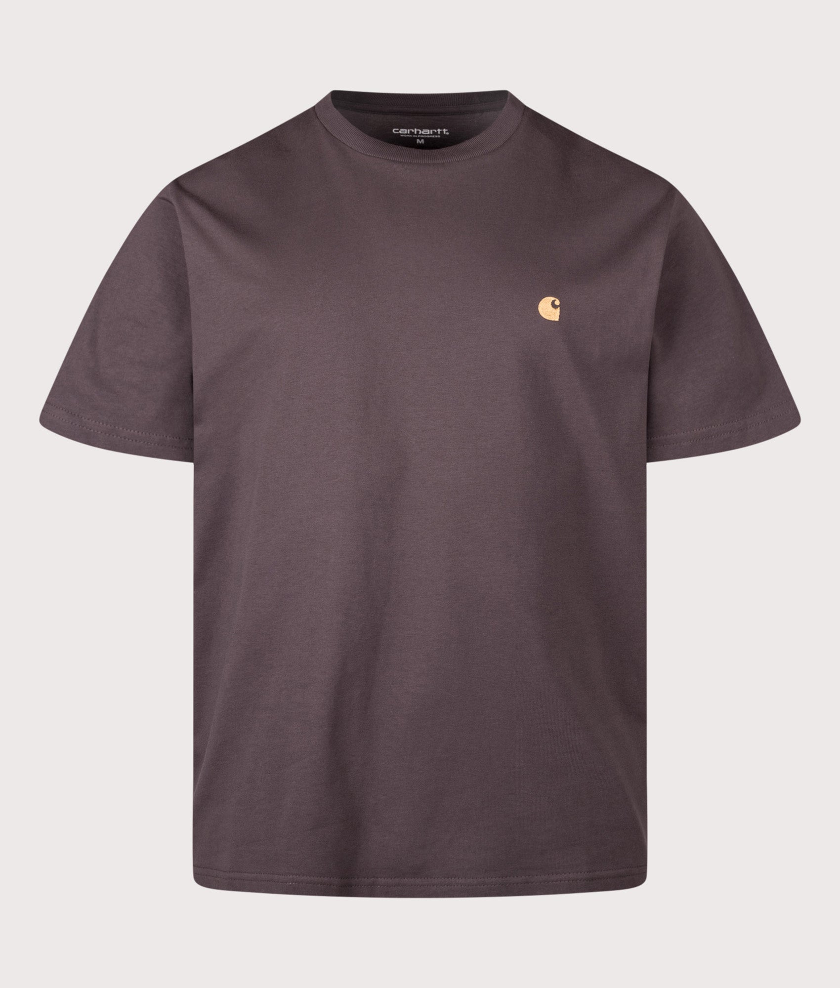 Carhartt WIP Loose Fit Chase T-Shirt in Shale and Gold at EQVVS Menswear. Front shot.