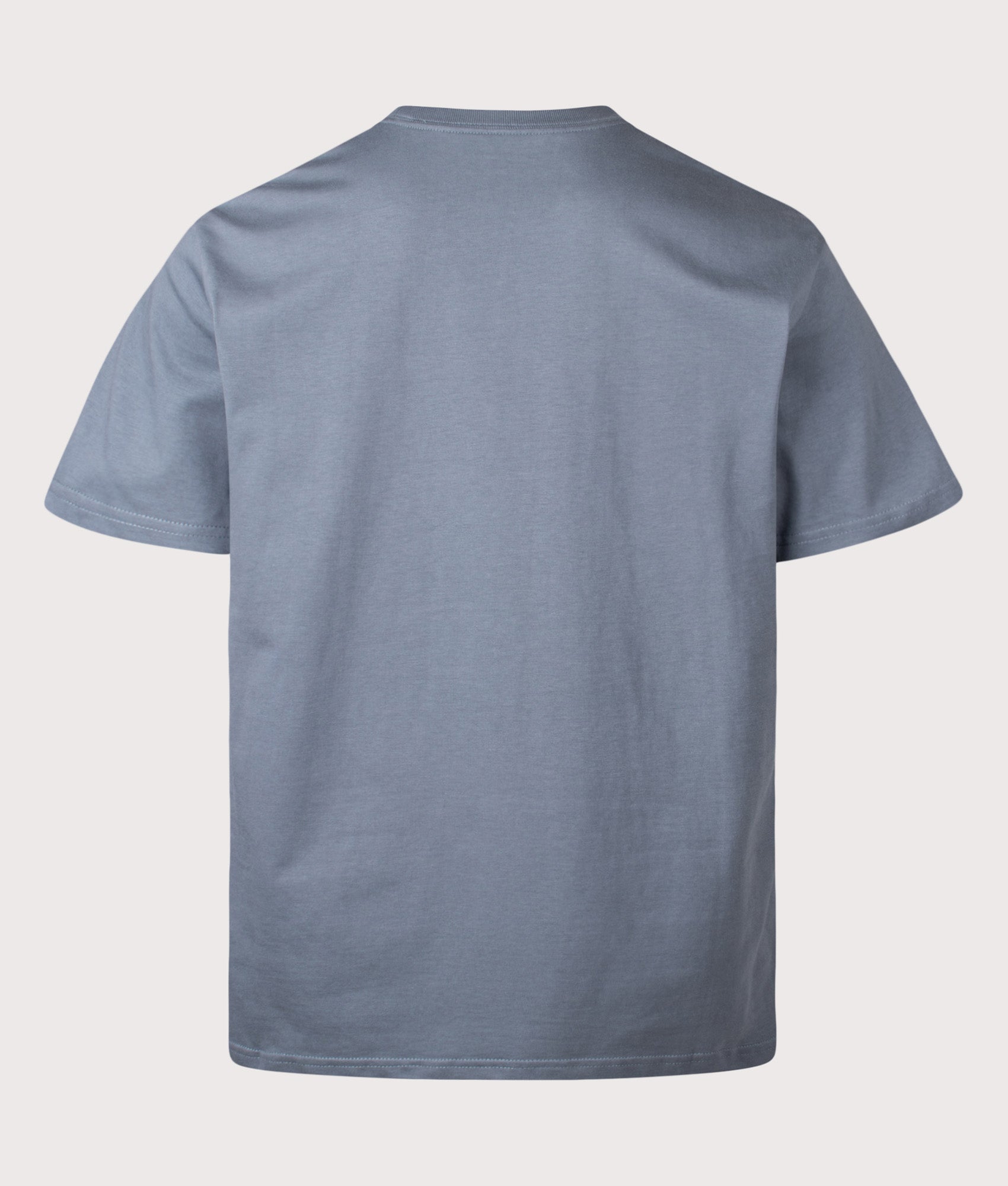 Carhartt WIP Loose Fit Chase T-Shirt in Cozy Blue and Gold at EQVVS Menswear. Back shot.
