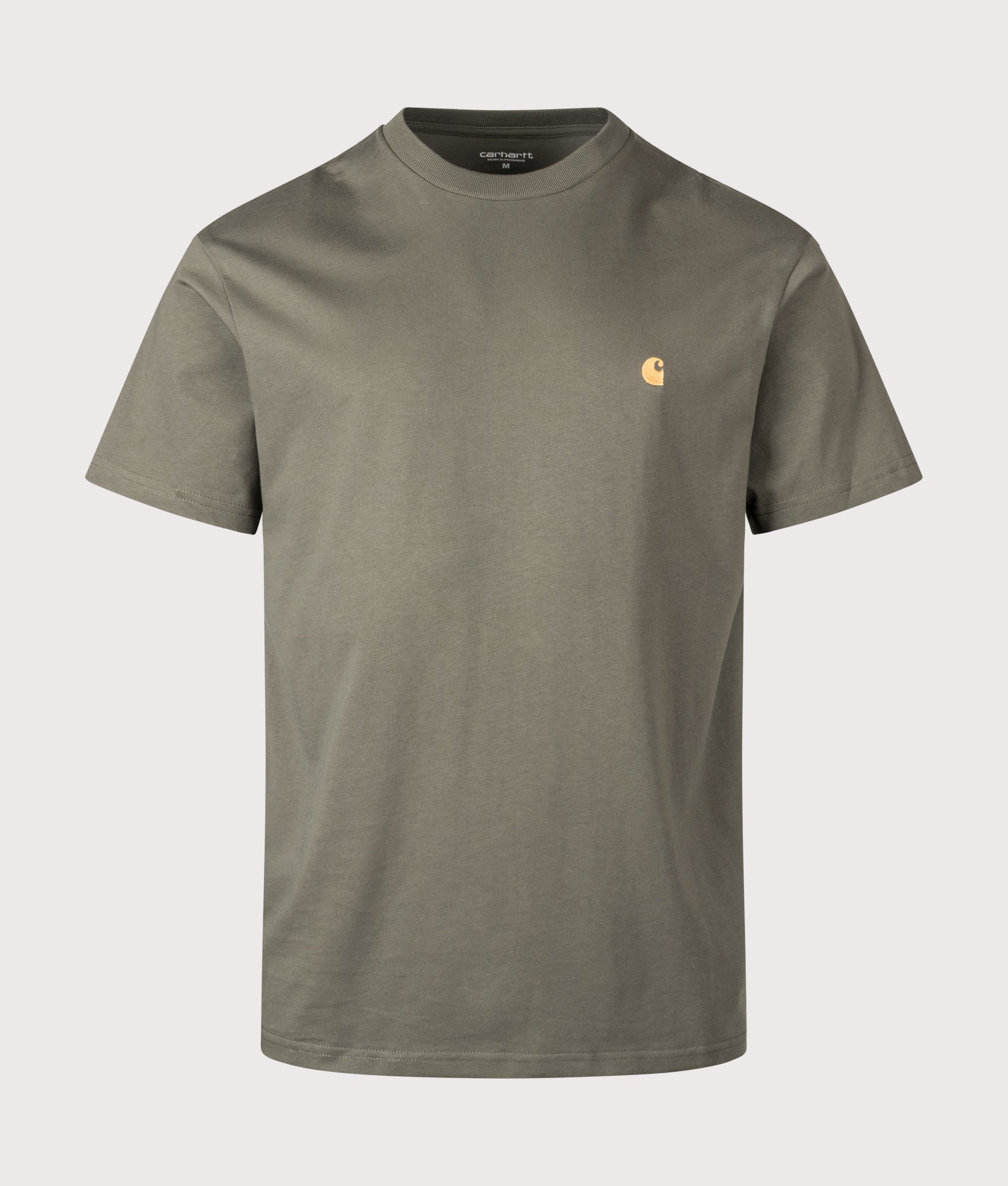 Carhartt WIP Relaxed Fit Chase T-Shirt in Leaf and Gold at EQVVS Menswear. Front shot.