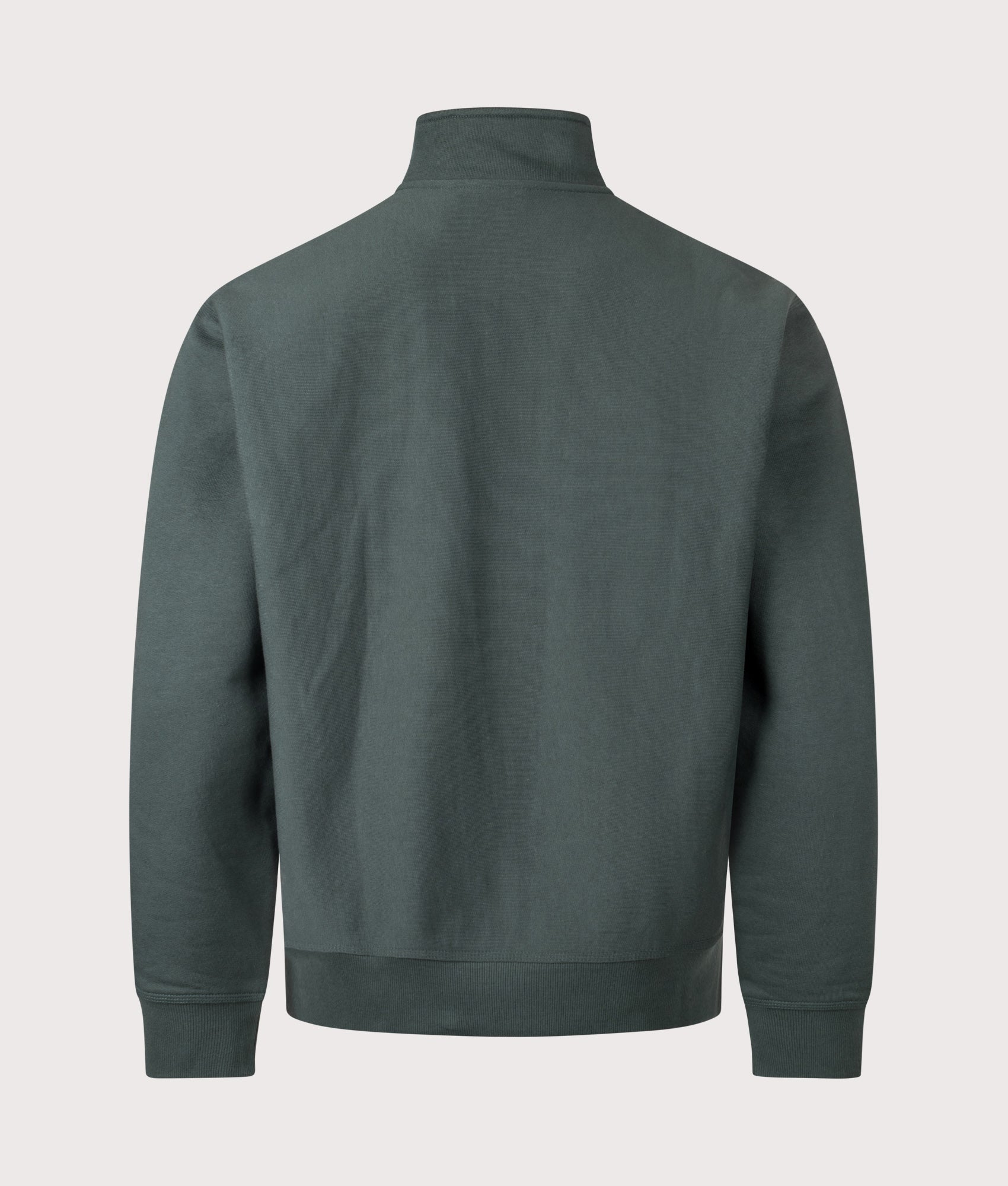 Relaxed Fit Quarter Zip American Script Sweatshirt in Kale Green | Carhartt WIP | EQVVS | Back shot 