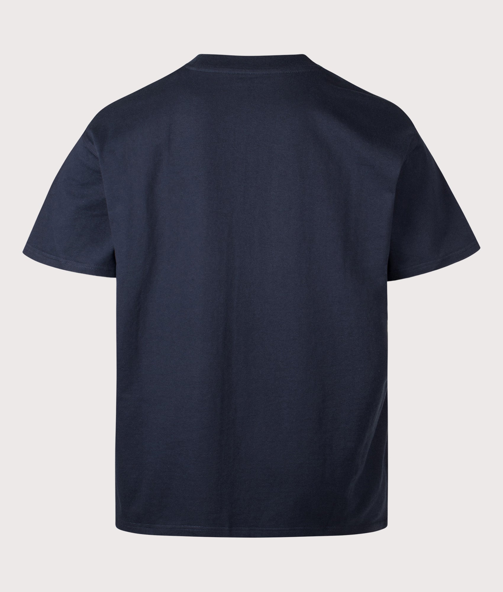 Carhartt WIP Loose Fit American Script T-Shirt in Deep Night at EQVVS Menswear. Back shot.