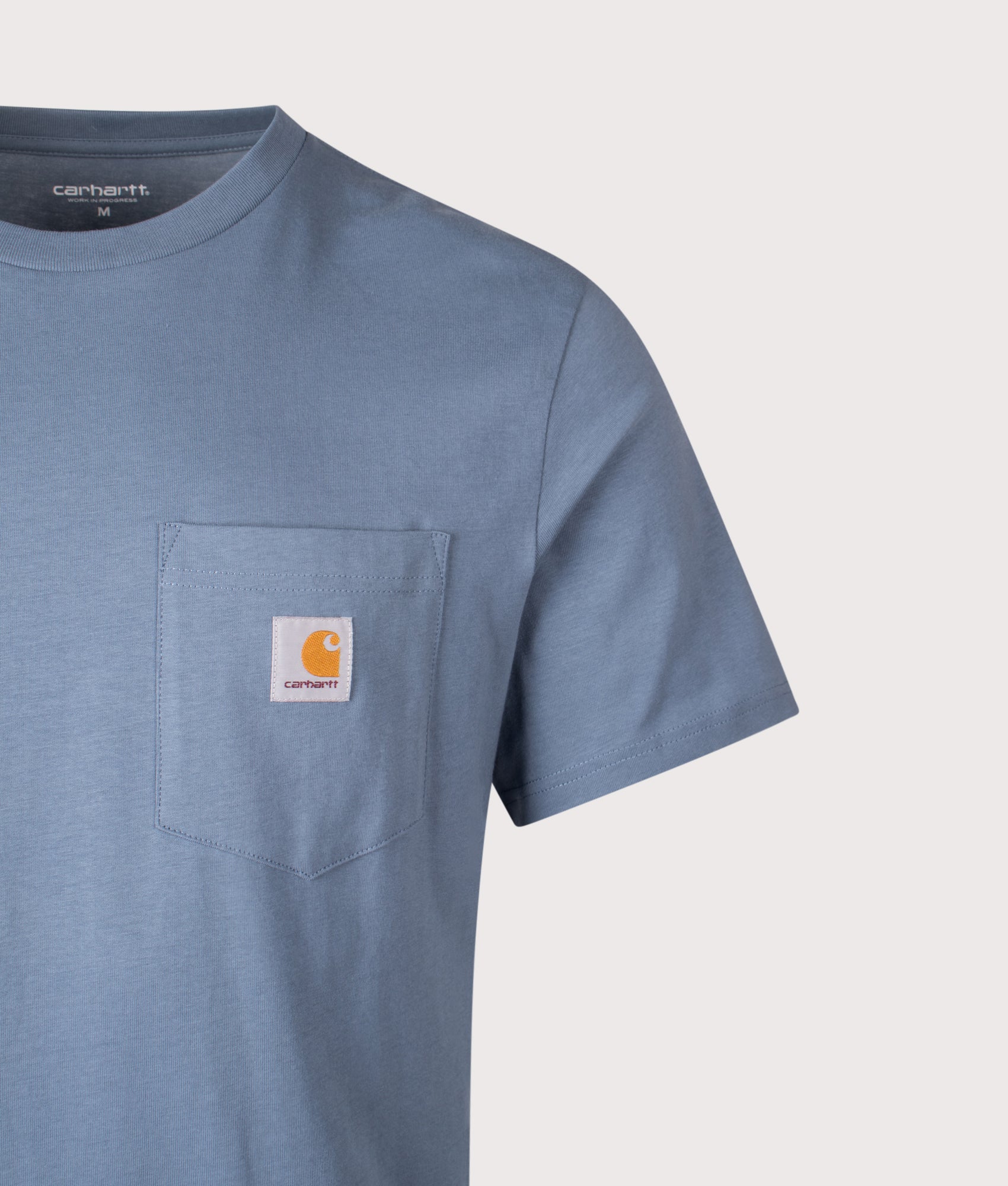 Pocket T-Shirt in Velvet Blue | 100% Cotton | Carhartt WIP | EQVVS | Front detail shot 