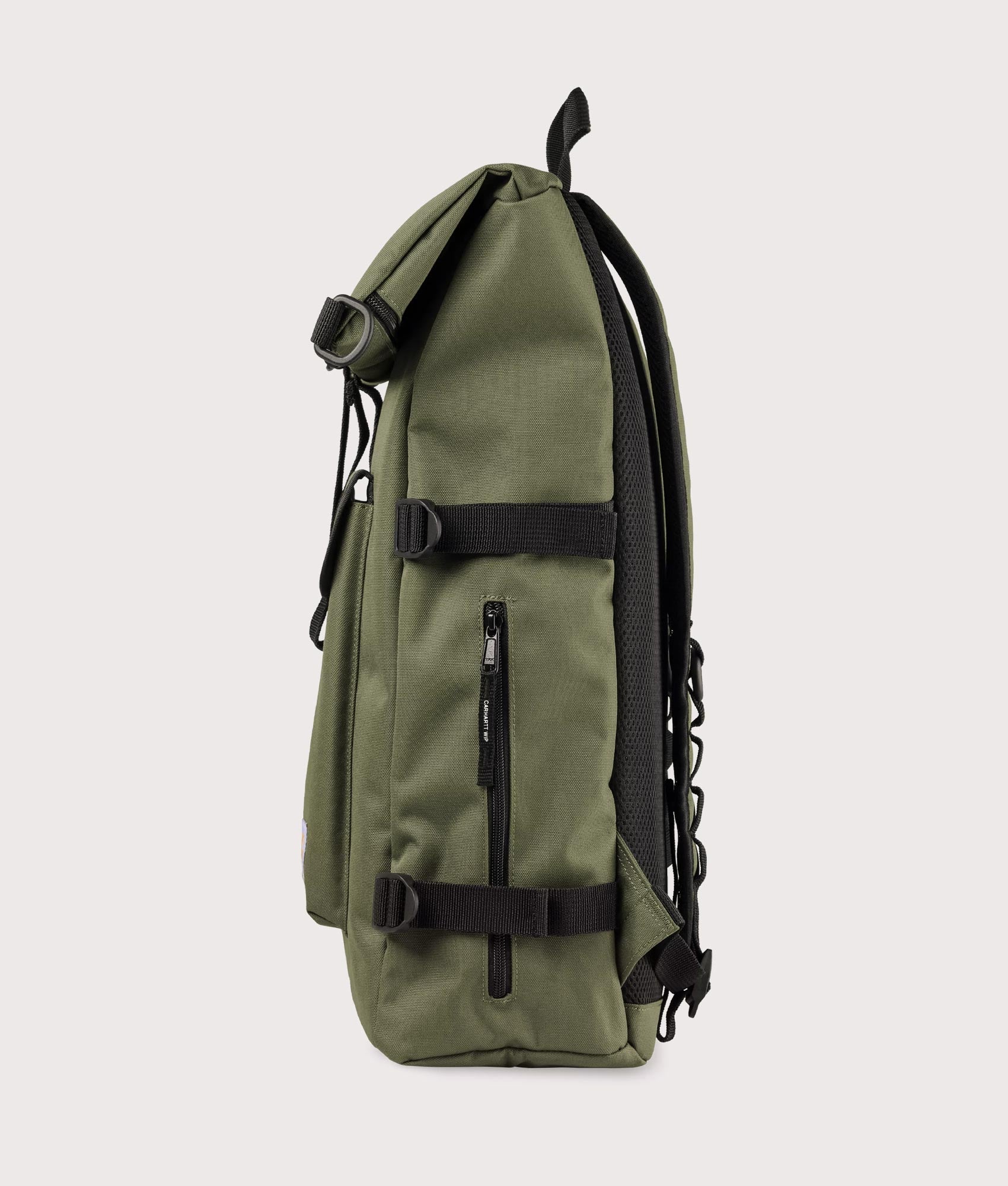 Carhartt WIP Philis Backpack in Leaf at EQVVS Menswear. Right side shot.