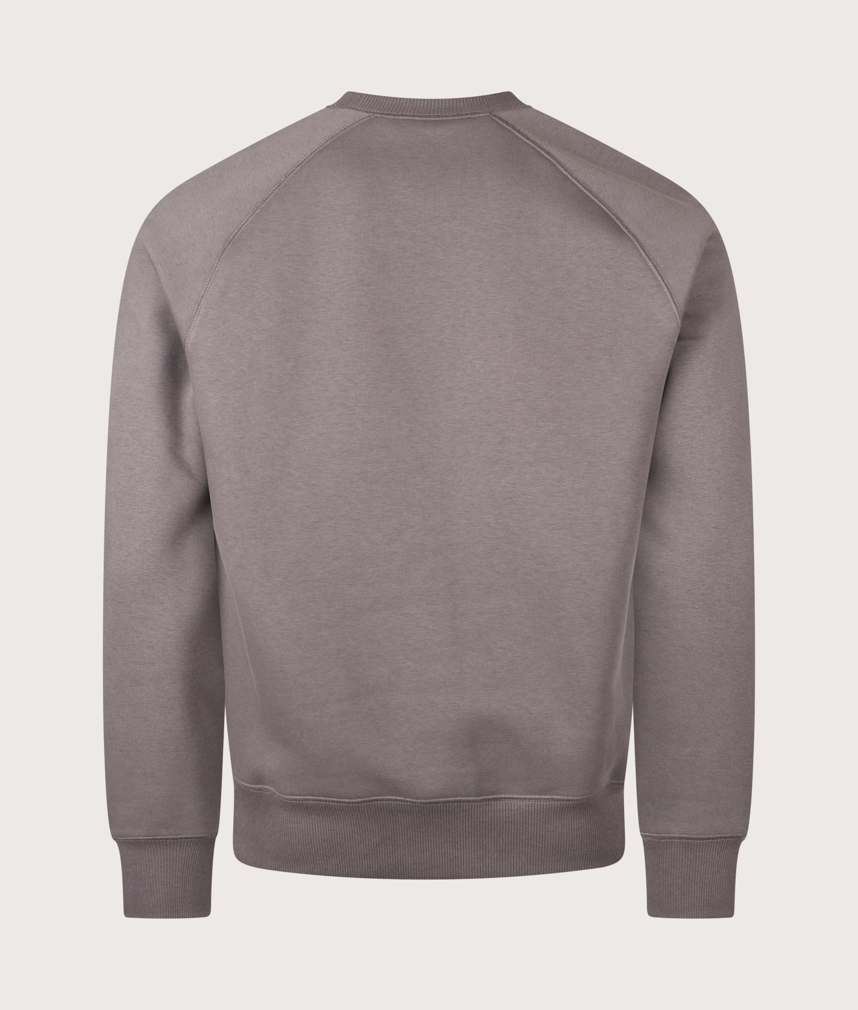 Carhartt WIP Chase Sweatshirt in Porphyry and Gold at EQVVS Menswear. Back shot.